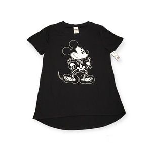 Disney Mickey Mouse Skeleton Black T-shirt Size Large